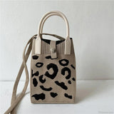 Mini strikket crossbody-taske til mobiltelefon