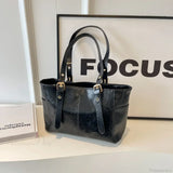 Koreansk retro skuldertaske i PU-læder