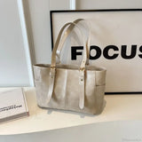 Koreansk retro skuldertaske i PU-læder