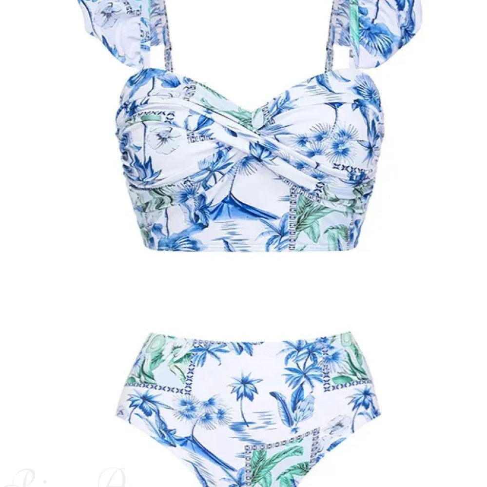 Todelt sarongsæt med citronblomster