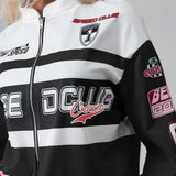 Langærmet jakke med bogstavprint