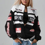 Langærmet jakke med bogstavprint