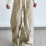 Cargobukser med vide ben og snøre