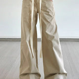 Cargobukser med vide ben og snøre