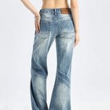 Lavtaljede, gulvlange bootcut-jeans