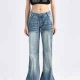 Lavtaljede, gulvlange bootcut-jeans