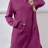 Midikjole med hætte, slids og lomme