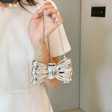 Mini metal crossbody taske med butterfly til aften eller bryllup