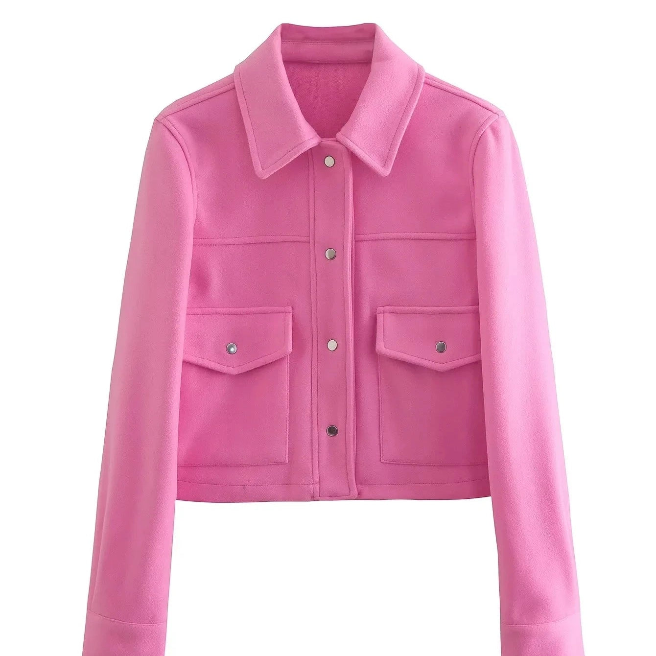 Kort damejakke – Uld – Tætsiddende snit – Knaplukning foran – Utility-stil