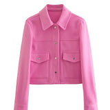 Kort damejakke – Uld – Tætsiddende snit – Knaplukning foran – Utility-stil