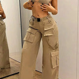 Cargobukser med lige ben, mellemhøj talje og flere lommer