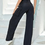 Bukser med lige ben, vide ben og flere lommer