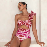 Todelt sæt: asymmetriske bukser med print