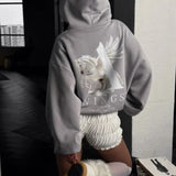 Oversized hættetrøje med et afslappet print