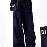 Cargobukser med vide ben og faldskærmsform