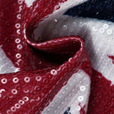 Patriotisk paillet-mini-bodycon-nederdel med farveblokke