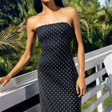 Prikket maxikjole uden stropper