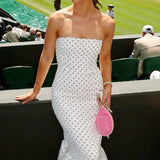 Prikket maxikjole uden stropper