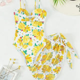 Trykt push-up sæt med to dele og stropper