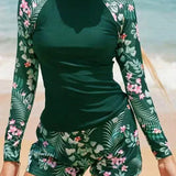 Todelt surfsæt med print og lange ærmer