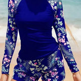 Todelt surfsæt med print og lange ærmer