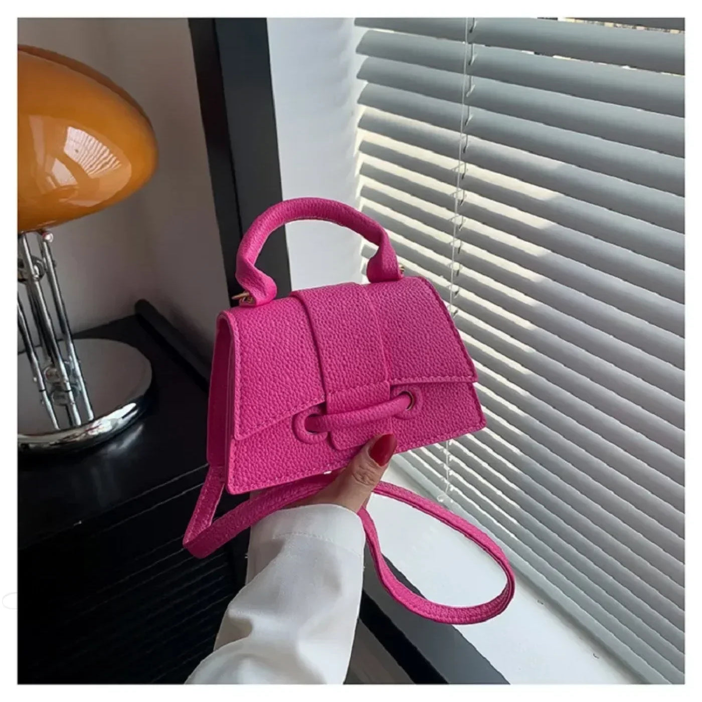 Mini PU-læder crossbody-taske, designerhåndtaske til kvinder