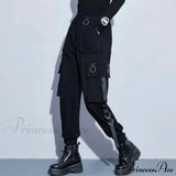 Sorte punk cargo joggingbukser til kvinder