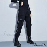 Sorte punk cargo joggingbukser til kvinder