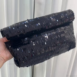 Rød pailletteret læderclutch