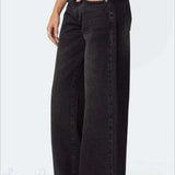 Lange, trykte jeans med vide, afslappede ben