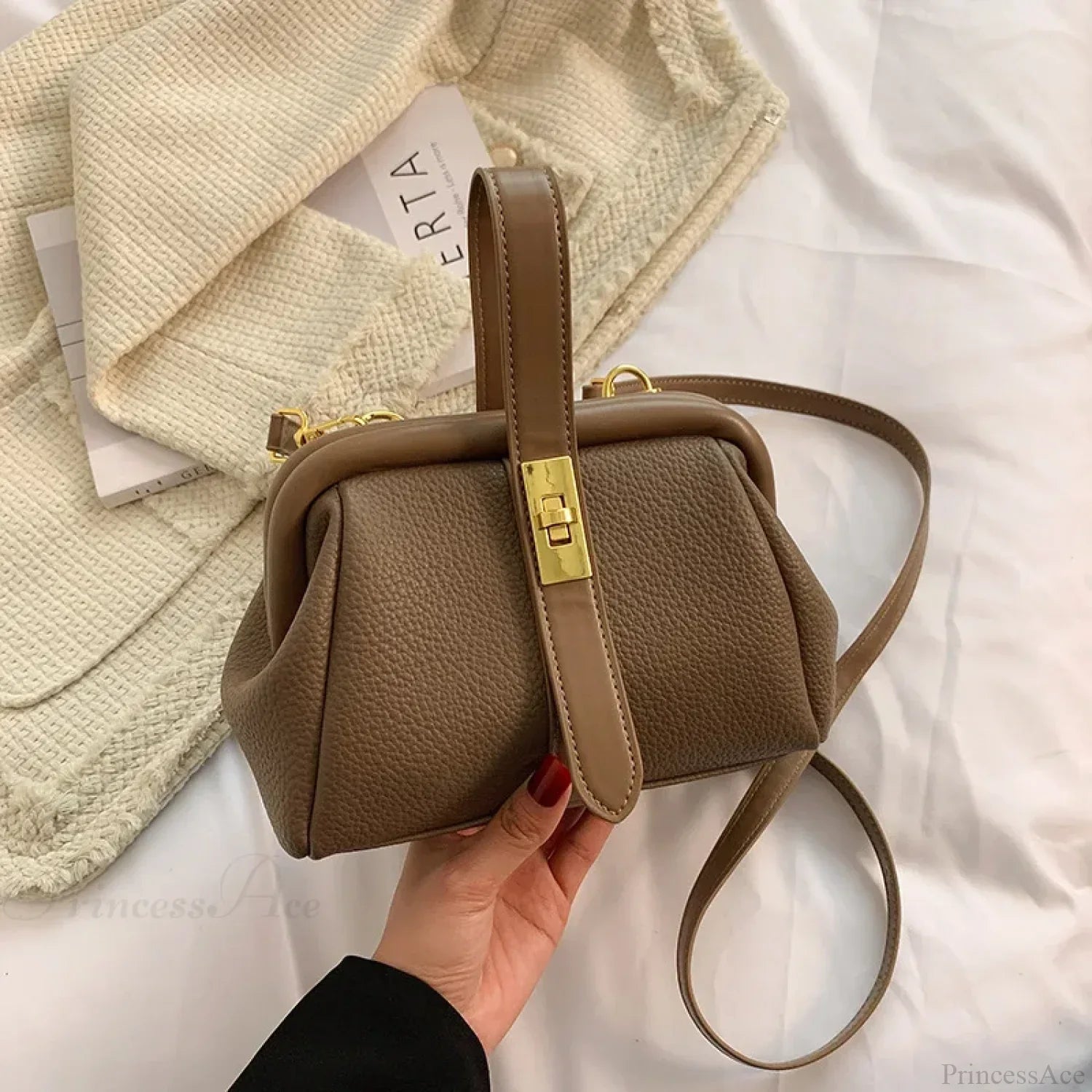 Luksuriøs retro skuldertaske til shopping