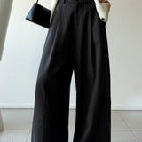 Afslappede retro højtaljede bukser med vide ben