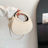 Y2K Retro Læder Crossbody Håndtaske med Mini Møntpung og Mini Telefon