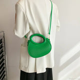 Y2K Retro Læder Crossbody Håndtaske med Mini Møntpung og Mini Telefon