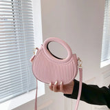 Y2K Retro Læder Crossbody Håndtaske med Mini Møntpung og Mini Telefon