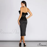 Robin Elegant Satin Midi Kjole