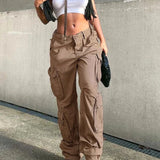 Cargojeans med store, rynkede lommer