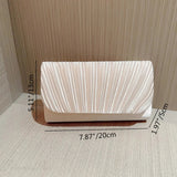 Plisseret satin-bryllupsaftenclutch udsmykket med rhinsten
