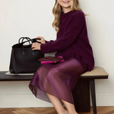 Højtaljet, transparent midi-nederdel