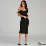 Sheila charmerende korset crepe midi aftenkjole