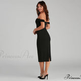 Sheila charmerende korset crepe midi aftenkjole