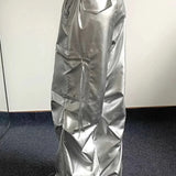 Højtaljede cargobukser med sølvfarvede opsmøg