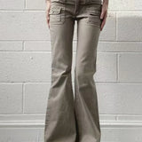 Vintage skinny lavtaljede bootcut cargobukser