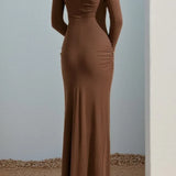 Bodysuit maxikjole med udskæringer og metalspænde