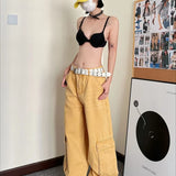 Afslappede denim cargobukser med lige ben