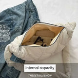 Quiltet skuldertaske i blød bomuld