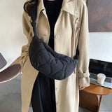 Quiltet skuldertaske i blød bomuld