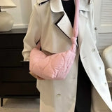 Quiltet skuldertaske i blød bomuld