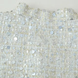 Paillettejakke med høj krave og lange ærmer