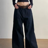 Strukturerede cargobukser med vide ben